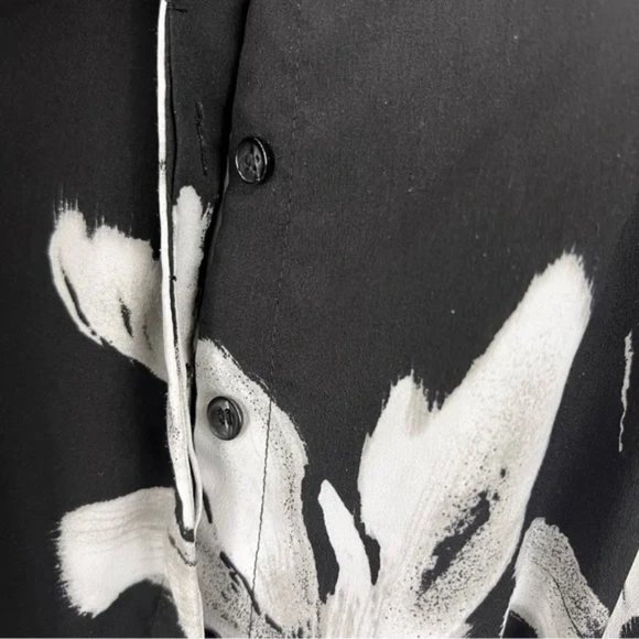 Katherine Barclay Romper Size 6 Black Floral Long Sleeve - Picture 3 of 8